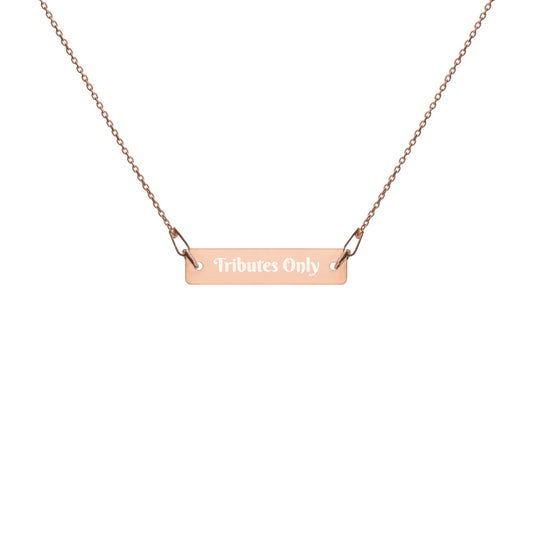 Tributes Only Engraved Silver Bar Chain Necklace