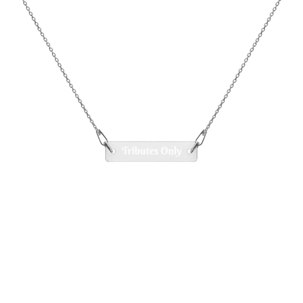 Tributes Only Engraved Silver Bar Chain Necklace